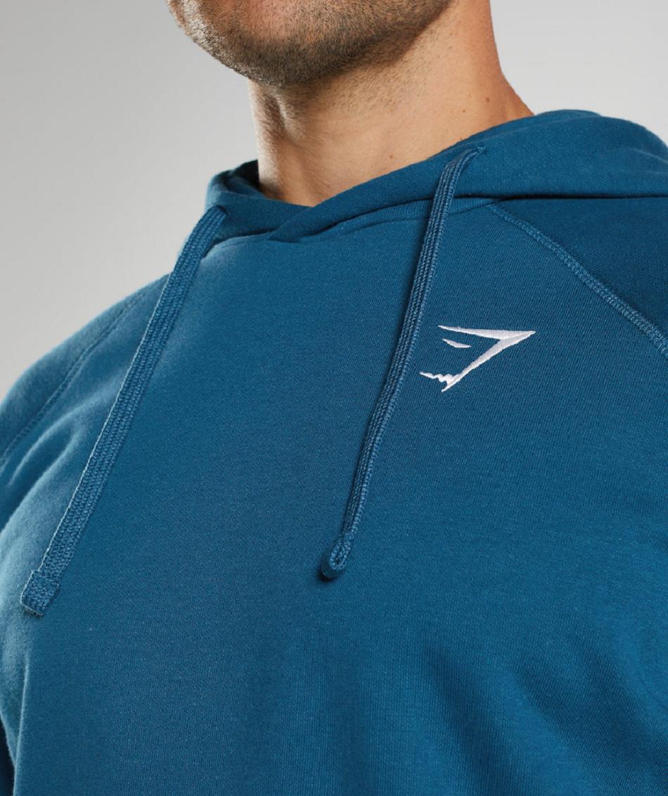 Gymshark Crest Muške Majica S Kapuljačom Plave | HR 2739SGL